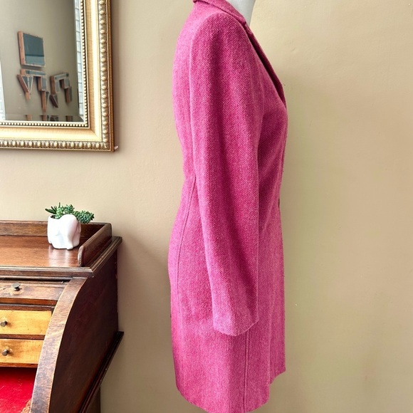 Style Pink Wool Herringbone Coat Jacket Size 8 - Picture 8 of 11